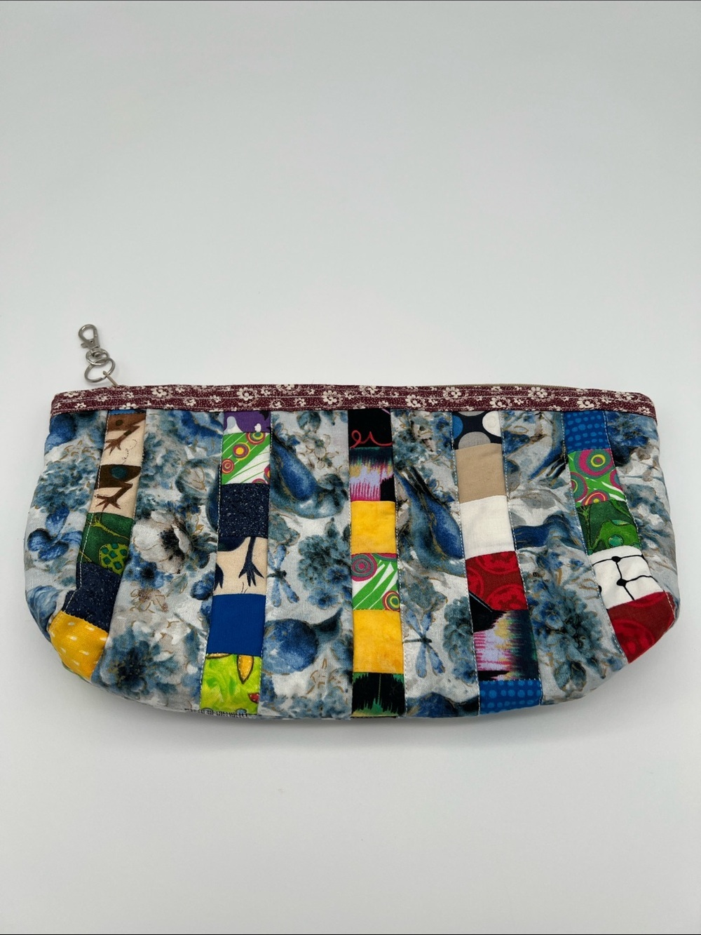Handmade Scrappy Zippered Pouch with Inner Pocket for Makeup, Pencils and More!